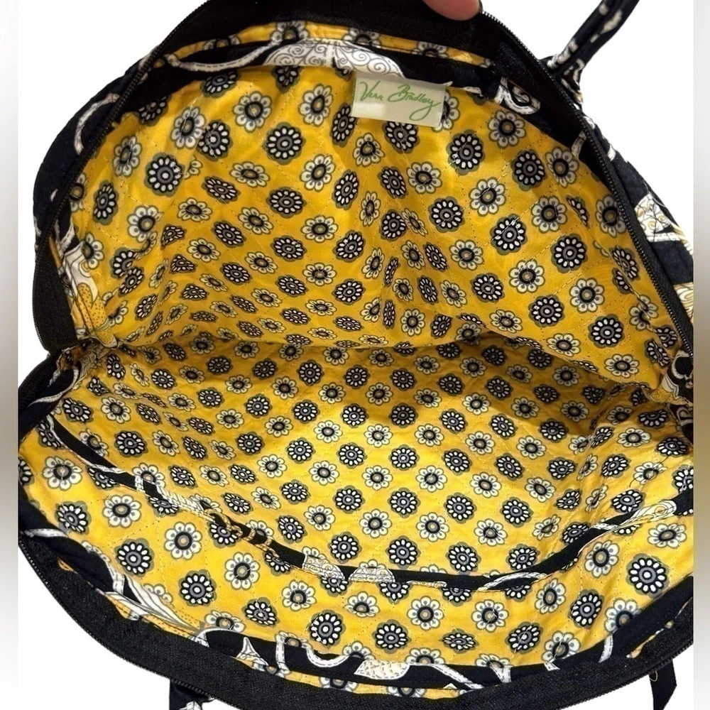 Vera Bradley Laptop/Tech Case Yellow Bird lack/Yellow/White EUC
